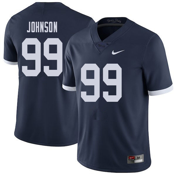 Men #99 Austin Johnson Penn State Nittany Lions College Throwback Football Jerseys Sale-Navy